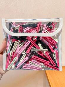 8/16/32pcs/Set Jepit Rambut Bergelombang Tanpa Sambungan Warna Hitam, Putih, Merah Muda, dan Merah Muda Pucat, Warna Klasik Serbaguna, Cocok untuk Gaya Manis, Elegan, dan Kasual, Sesuai untuk Perjalanan Sehari-hari, Sekolah, Liburan, Wisuda, dan Lainnya, Warna Acak, Jepit Rambut, Jepit Cakar - MultiWarna - View 5