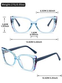 ZOVUJUMY Artistic Fresh Cat Eye Gradient Fashion Decorative Glasses, Detailed Floral Texture, Fresh Sweet Lightweight Style, Face-Slimming Versatile For Daily, Dating, Shopping, Holiday Gift - 多色 - 查看 8