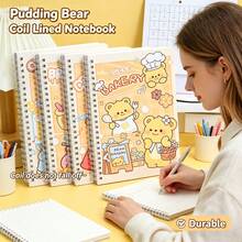 3 piezas Cuaderno espiral con dibujos animados lindos, Bloc de notas con líneas gruesas estilo INS, Papelería de oficina para estudiantes, Temporada de regreso a la escuela. Suministros escolares - A - Ver 9