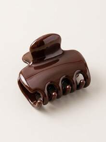 3pcs Medium Size Red, Chocolate, Khaki Glossy Elegant Hair Clips, Multifunctional High-End Minimalist Solid Color Hair Claws, Suitable For Daily Wear, Work, Party, Casual, Face Washing, Makeup, Outfit Matching, Summer Beach Accessory - Multicolor - View 9