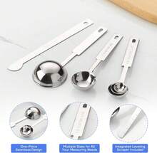 10-Piece Stainless Steel Measuring Cups And Spoons Set For Home Baking Essentials, Dishwasher  Kitchen Tools - White - View 5