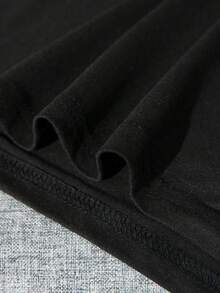 Camiseta Casual de Manga Corta de Color Sólido para Hombre Manfinity Homme - Negro 7 - Ver 5