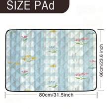 1pc Blue Plaid Floral Pattern Pet Mat Dog Bed Mat Home Pet Mat Machine Washable All Seasons Easy To Clean - Multicolor - View 6