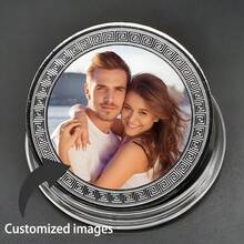 Moneda Conmemorativa Personalizada con Foto Impresa - Admite Imágenes Definidas por el Usuario, Adecuada para que las Parejas Intercambien Fichas de Amor y Regalos Románticos de Aniversario. Decoración de Billetera y Recuerdo Coleccionable, Opción Ideal para Regalos del Día de San Valentín | Navidad; Colección Elegante Diaria o Regalo para Ocasiones Especiales, Artesanía Fina, Artículo Conmemorativo de Alta Calidad, Regalo para Compradores - Bronce - Ver 5