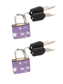 Mini Shiny Crystal Key Lock - Metal Mini Lock With 2 Keys, No Assembly Required, Luggage Lock With Keys, Locker Lock Small Luggage Padlock, Suitcase Lock Metal Key Lock Suitable For Luggage, Gym Lockers, Suitcases And Storage Cabinets, School Gym Classroom Matching Games Travel Backpack, Thanksgiving, Christmas Gifts, Easter Gifts - Multicolor - View 14