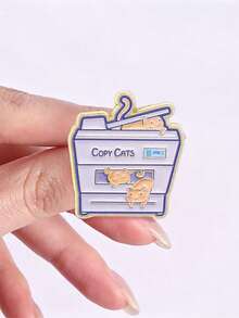 'copy Cats' Enamel Pin, Funny Copier Cat Brooch, Unique Accessory For Office Lovers, Perfect Gift Idea, Durable & Stylish Design - Mauve Purple - View 7
