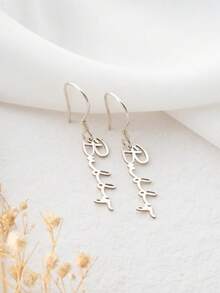 Individualisierbare Namens-Modeohringe, Edelstahl-Golddraht-Ohringe mit Schreibschrift-Buchstaben, minimalistisch charmante Piercing-Ohrringe, geeignet für Partys, Cosplay, Schmuck, Familien-Geburtstage und Jahrestags-Geschenke für Freundin und Ehefrau - Verschiedenfarbig - Übersicht 6