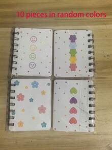 1件/4件迷你螺旋筆記本，可愛文具備忘錄便箋本，活頁筆記本，空白字簿，適合派對禮物或獎品 - 多色 - 查看 18