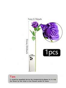 1pc/5pcs/10pcs/12pcs/20pcs 20-Inch Purple Artificial Rose Flowers, Premium Lifelike Roses, Suitable For Home Decor, Room Decor, Dining Table Decor, Wedding Decor, Bridal Bouquet, Wrist Corsage, Flower Arrangement. Suitable For Home, Restaurant, Bedro - Purple - View 12