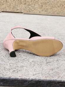 [2026 Hot Selling] Must-Have High Heels For Spring And Summer! Women's Solid Color T-Strap High-Heeled Sandals, Stylish Open-Toe Dress Shoes. ✅ Comfortable To Wear: Sturdy Heel Design, Non-Slip Sole. Suitable For Wedding Parties. ✅ Stylish Design. ✅ Available In 4 Classic Colors: Red / Pink / Black / Yellow, Easily Match Dresses And Jeans. - Hồng - Xem 6
