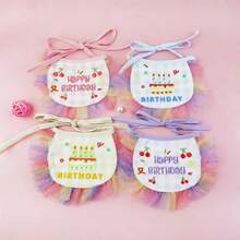 2pcs/Set - Cute Dog Birthday Hat + Bib Set! Happy Birthday Bib Mini Party Hat, Plaid Mesh Bib, Adjustable Bib Scarf For Cats And Dogs, Pet Birthday Costume Accessories - Multicolor - View 7