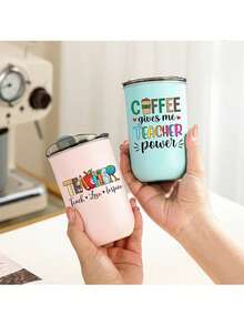 Customized Stainless Steel Insulated Tumbler, Teacher Mug, Double Wall Vacuum Insulated Coffee Cup With Personalized Name Option, Cold Drink Cup | Elegant Matte Finish | Double Wall Insulation, Coffee Cup, Reusable, Multifunctional, Decorative, Fashionable, Exquisite, Customized, Personalized, Unique, Ideal Gift For Men, Teacher New Year Gift - Multicolor - View 3