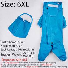 1pc Blue Large Dog Raincoat Poncho - Blue - View 16