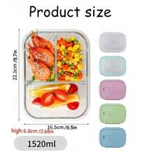 Food Storage Containers - Meal Prep Containers For Office, Back To School, Portable, Outdoor Lunch Glass Food Storage Containers With Lids, Stackable, Airtight Glass Meal Prep Containers, Freezer To Oven , Upgraded Snap Lock Transparent Food Salad Fruit PET Bento Lunch Boxes - View 4