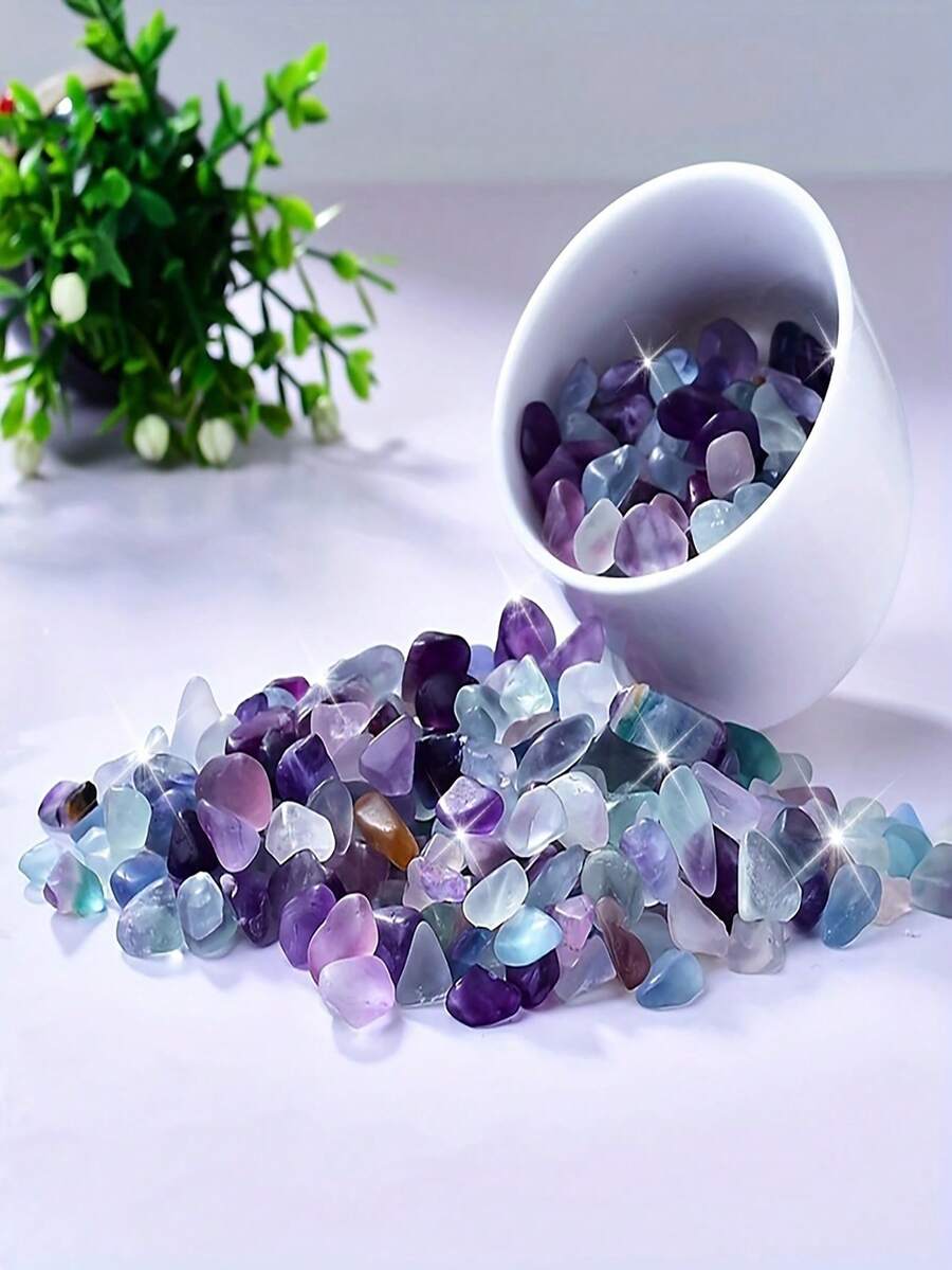 1 Piece 0.7-0.9 Cm 100g Decorative Crystal Pebbles, Quartz Sand Sea Glass Rocks For Fish Tank/Air Plant Decoration - 100g - View 1