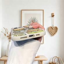 1 chiếc ốp lưng điện thoại hình gấu bánh mì dễ thương, chất liệu TPU, màu trắng kem, chống sốc, chống trượt, bảo vệ toàn thân, tương thích với iPhone, Honor, v.v. - Màu be - Xem 7