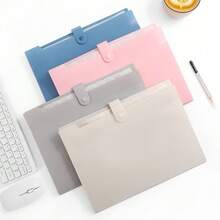 1pc A4 Macaron Color Accordion File Folder, 12 Compartments Document Organizer, Student Test Paper/Office File Storage, Large Capacity - Multicolor - View 7