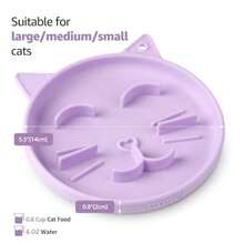 Silicone Slow Feeder Dog Cat Bowls, Interactive Puzzle Toy For Pets Dry/Wet Food Training, Keeps Dogs Cats Busy, Prevents Puppy Kitty Overeating Purple, 0.8 Cup - 0.8 杯 - 查看 3