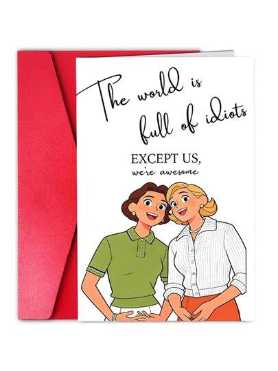 1Pc Funny Birthday Card For A Woman, Her Sisters, Best Friend Card Gift, Caring, Humorous, Lady