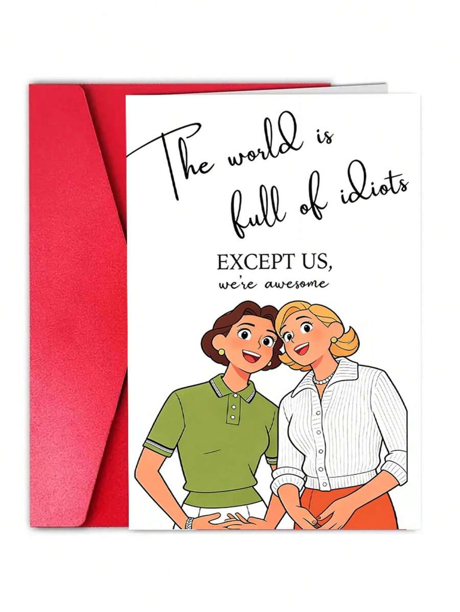 1Pc Funny Birthday Card For A Woman, Her Sisters, Best Friend Card Gift, Caring, Humorous, Lady - View 1