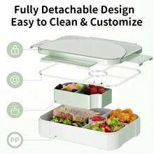 Multi-Compartment Bento Box, Leak-Proof Portable Food Container, Large Capacity Reusable Lunch Box Suitable For Travel, Picnic, Office - 1 Item - View 8