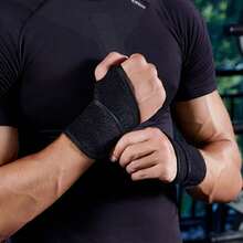 Outdoor Sports Wristband - Wrapping And Compressive Elastic Bandage With Adjustable Design - Sports Protective Gear For Basketball - Hand Guard Band For Basketball - Black - View 6