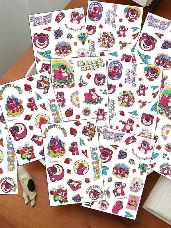 Disney 8pcs Stickers For Diary, Notebook, Laptop, Scrapbook, Planner, Luggage, Phone Case, Skateboard, Refrigerator Decoration
