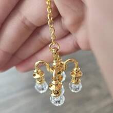 1:12 Miniature Metal Crystal Chandelier, Vintage European Style Wall Lamp Design, Suitable For Dollhouse, Diorama, Moss Landscape Interior Decor, Exquisite Atmosphere, Handmade DIY Accessory, Also Can Be Used As Niche Creative Small Gift - Multicolor - View 5