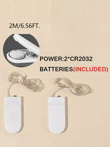 2/6/12入 2米 20LED 銅線串燈含電池，閃爍星星設計，適用於臥室裝飾、派對裝飾、婚禮裝飾、桌面裝飾、育嬰室裝飾、戶外花園裝飾、帳篷裝飾 - 銀色 - 查看 12