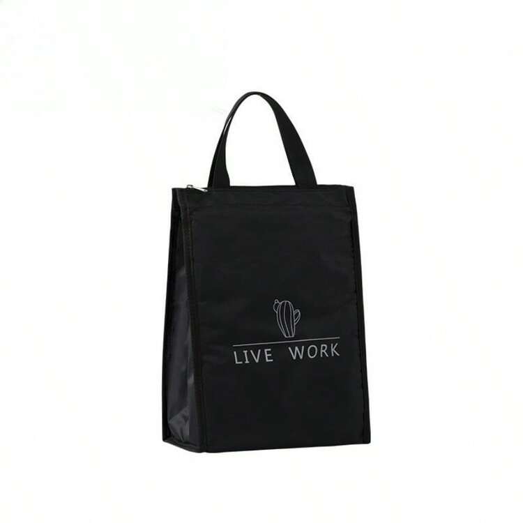 Thickened Waterproof Insulated Lunch Bag, Thermal Cold Storage Tote Bag For Work And Students - Black - View 7