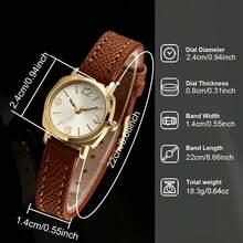 SOKI Women's Watch, Personalized Fashion Round Dial, Leopard Print PU Strap, Electronic Drive And Pointer Display, Classic Casual Women's Quartz Watch, Daily Wear, Back To School Season, Time Checking, Birthday Gift, Also An Ideal Choice For Yourself Or Friends - Brown - View 7