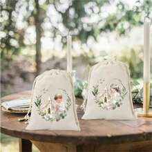 5/10 piezas Bolsas de regalo con corona floral y oración bíblica, adecuadas para comunión, bautizo, confirmación y otras ocasiones, decoración, obsequio, agradecimiento, bienvenida y otros usos - multicolor - Ver 4