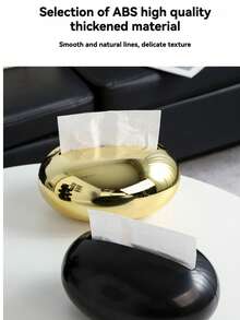1pc Modern Minimalist Magnetic Paper Towel Holder, Creative Home Decor Ceramic Tissue Box For Living Room, Dining Table, Coffee Table, Paper Towel Storage, Home Essential - Ceramic Tissue Box - View 3