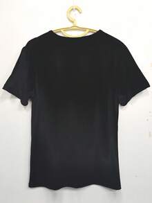 Women's T-Shirt For Spring And Summer - 黑色 - 查看 2