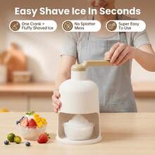 All-In-One Manual Shaved Ice Machine / No Power Required / Splash-Proof Fluffy Shaved Ice Machine / Comes With A Transparent Ice Storage Container / Portable Design / Ideal For Home Use, Outdoor Activities, Dessert Shops, Holiday Gifts, And Parties - Multicolor - View 8