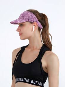 GOLOVEJOY 1pc Striped Sports Visor Cap, Breathable Open Top Sun Hat For Running Tennis Cycling Outdoor - Multicolor - View 7