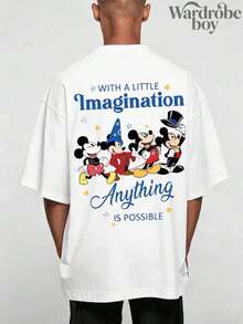 T-shirt imprimé Disney, T-shirt vintage Disney pour homme avec motifs Mickey Mouse et Little Imagination, T-shirt vintage Walt Disney World, T-shirt Disney Fantasy, T-shirt Magic Kingdom, Unisexe, T-shirt 100% coton de haute qualité, Convient à toutes les saisons, Confortable et respirant | Design raffiné | Le cadeau idéal - Blanc - Voir 2