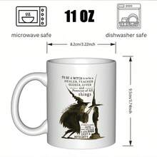 [24-Hour Shipping Within Mexico] Double-Sided Print Mug - 11 Oz Ceramic Mug With A Witch Theme, Featuring An Evil Witch And Broom Design, Wiccan Quotes, And Witch Illustration. It's A Great Gift For Tea/Coffee, Dishwasher , And Perfect For Halloween, Christmas, Birthdays, And Witch Lovers. - 1 - 查看 3