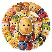 50pcs Abstract Food Decorative Stickers, Fun Creative Vegetable & Fruit Stickers Suitable For Desk, Fridge, Planner Decoration And Other Stationery - Multicolor - View 2