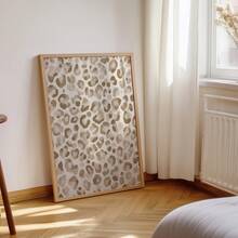 1pc Frameless Neutral Leopard Print Beige Animal Pattern Wall Art - Modern Wild Style Minimalist Jungle Print For Bedroom Living Room, Unique Fun Wall Decor, Fashionable Artist Style Dorm Apartment Bedroom Decoration, For Home Office Classroom, Cute Dorm Poster, Party Decor And Best Gift Choice, Room Decor Bedroom, Decoration Bedroom, Prints For Wall, Posters, Vintage Decor - Leopard Print - View 4