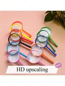 1pc Handheld Magnifying Glass (Color Random), Portable Lens, Suitable For Scientific Exploration, Outdoor Observation, Party Entertainment, And Detail Checking - No Need To Charge, The Best Gift - Multicolor - View 6