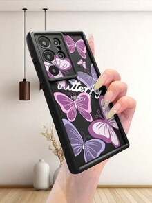1 Piece Shockproof, Waterproof And Scratch Resistant Phone Case With Lens Protection, Pink Graffiti Butterfly And Black  Design, Compatible With Apple///, International Version, Not The Domestic Version - 2 - 查看 9