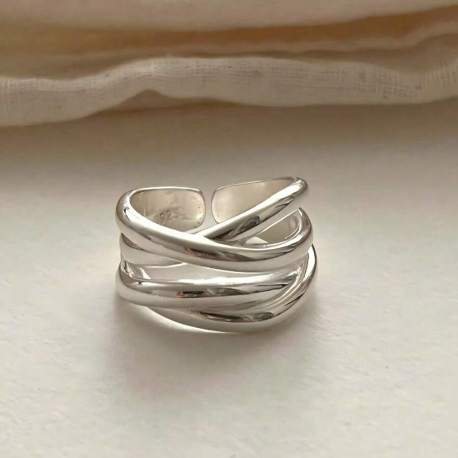 Trang sức cưới thời trang dành cho nữ, mạ vàng 18K, bạc Sterling 925. - Bạc - Xem 1