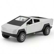 1PC-1:32 Tesla Cybertruck With Beach Motorcycle Simulation Alloy Car Model Pull Back Opening Doors Car Toy, Fun Toy, Simulation Car Birthday Gift, Alloy Car Ornament - Multicolor - View 14