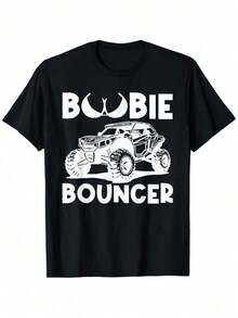 Boobie Bouncer UTV Side By Side SXS Off Road T-Shirt, 100% Cotton, Off-Road Car T-Shirts For Men And Women, 180g, Crew Neck, Black, Sizes S-XXXL - 黑色 - 查看 5