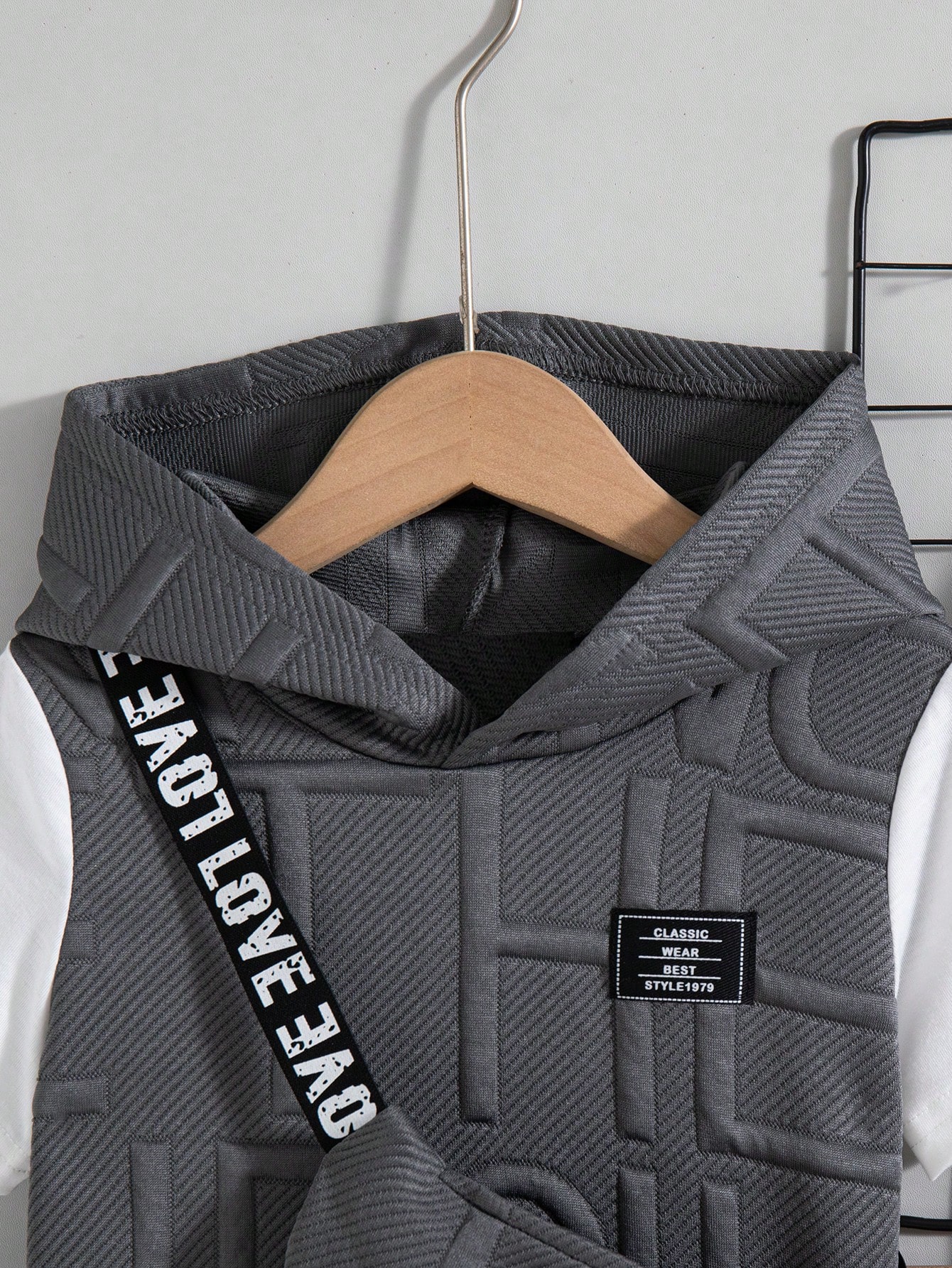 2 pièces/Set Top à manches courtes avec capuche et short avec poche, style décontracté et mode extérieure pour garçons, printemps/été, couleurs contrastées 6