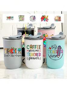 Customized Stainless Steel Insulated Tumbler, Teacher Mug, Double Wall Vacuum Insulated Coffee Cup With Personalized Name Option, Cold Drink Cup | Elegant Matte Finish | Double Wall Insulation, Coffee Cup, Reusable, Multifunctional, Decorative, Fashionable, Exquisite, Customized, Personalized, Unique, Ideal Gift For Men, Teacher New Year Gift - Multicolor - View 1