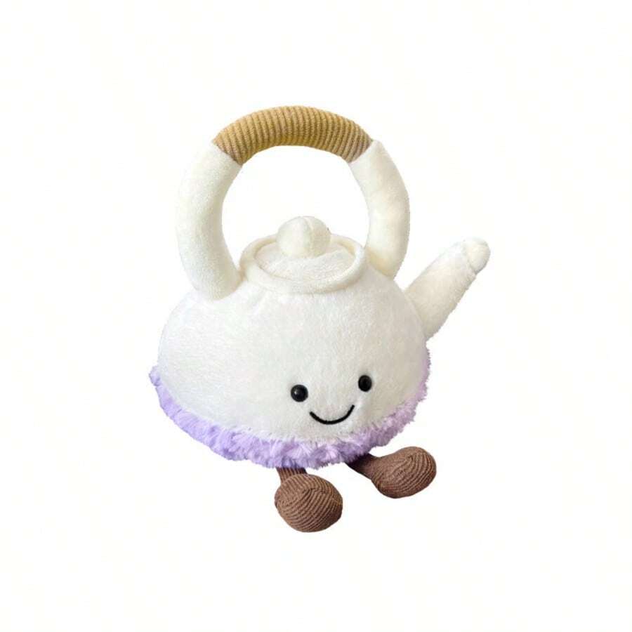 Cute Soft Stuffed Plush Doll Set, Adorable Animal & Fruit Themed Plush Toys, Kawaii Room Decor & Perfect Gift For Kids - 茶壺 - 查看 1
