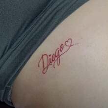1 pieza Tatuaje temporal impermeable y a prueba de manchas, Tatuaje falso de PVC con patrón de letras, para uso diario - Rojo - Ver 1