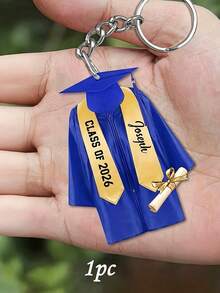 1pc/10pcs Customizable Graduation Gown Keychain, Personalized Class Of 2026 Graduation Keyring With Name, Graduation Cap & Diploma Charm, Bag Pendant & Car Key Accessory, Graduation Souvenir Gift For Students - Multicolor - View 7